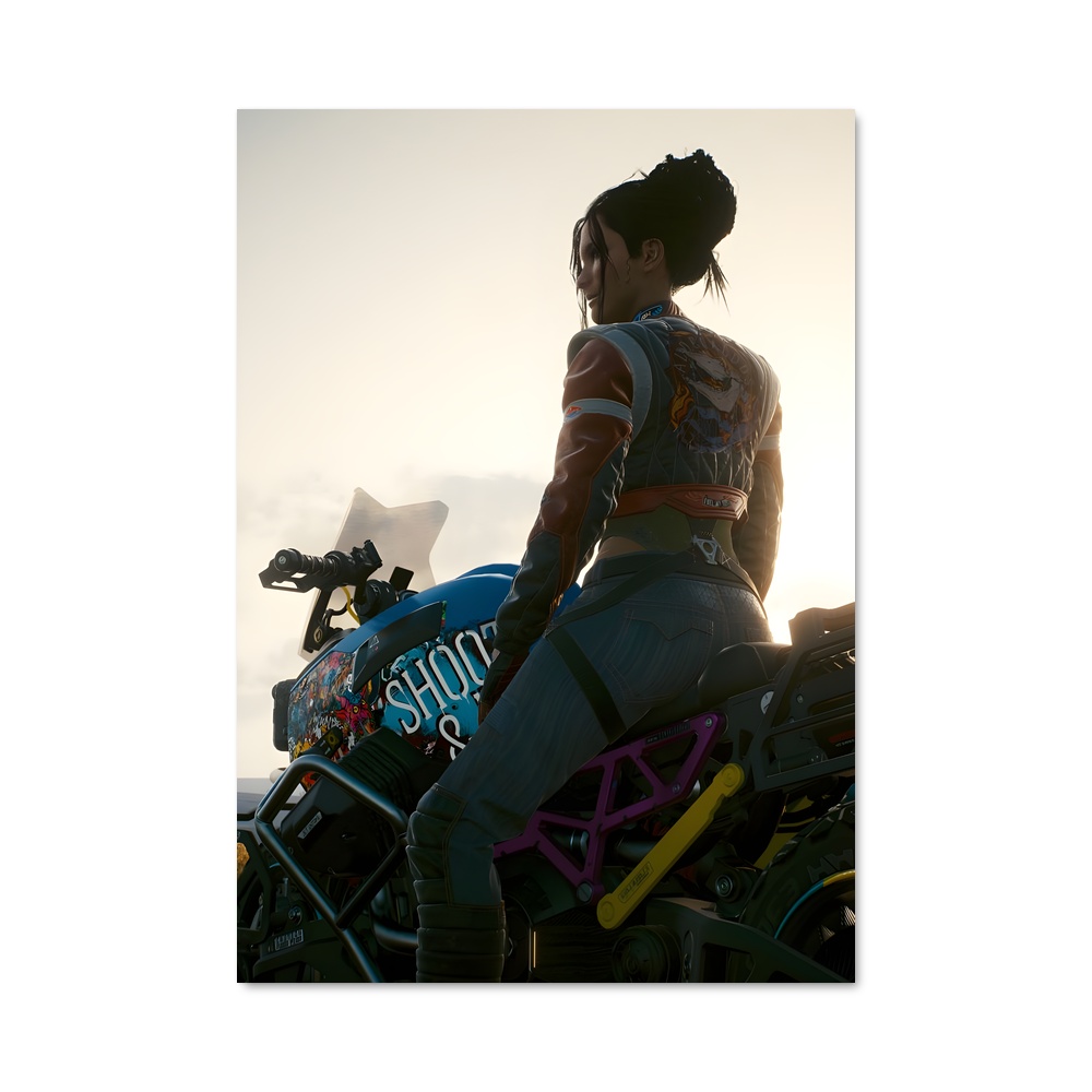 Poster Femme sur la Route – affiche Cyberpunk